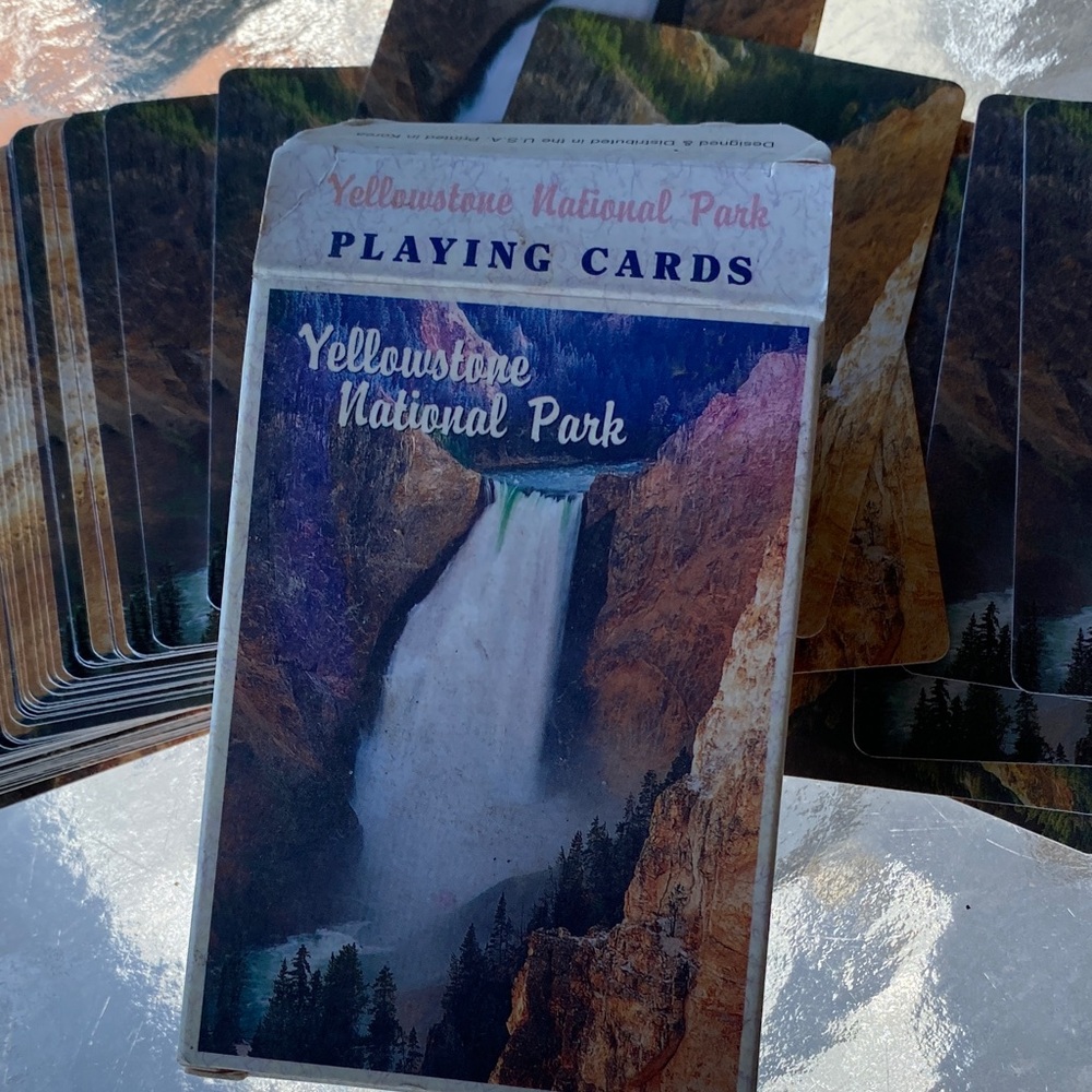 Yellowstone National Park Playing Cards - Scenic Waterfall Design